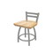 Holland Bar Stool Co 18" Low Back Swivel Vanity Stool, Nickel Finish, Nat Oak Seat 41118ANNatOak - alternate 1